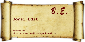 Borsi Edit névjegykártya